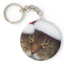Cat With Santa Hat Key Chain