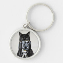 Cat with the camera key chain