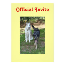 Catahoula and Ausky Dog Buddies Personalized Invites