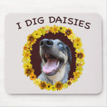 Catahoula Dog Digs Daisies Mousepads