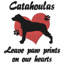 Catahoulas Leave Paw Prints Embroidered Shirt
