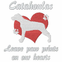 Catahoulas Leave Paw Prints Embroidered T-Shirt