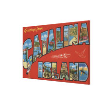 Catalina Island, California - Large Letter Scene Canvas Print