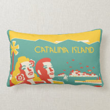 Catalina Island Vintage Art Pillow