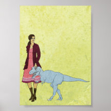 Catalogue Woman and Dinosaur 5x7 Posters