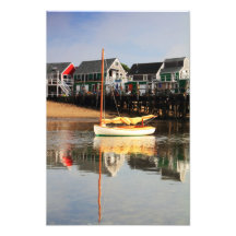 Catboat and Water Reflections in Provincetown Photograph
