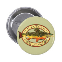 Catch and Release Fishing Pinback Buttons