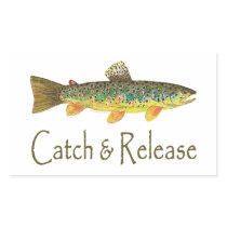 Catch and Release Fishing Rectangular Stickers