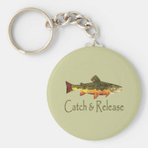 Catch & Release Trout Fishing Key Chain