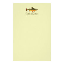 Catch & Release Trout Fishing Stationery Paper