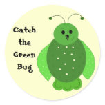 Catch the Green Bug Round Sticker