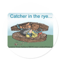 Catcher In Rye Bread Funny Tees Mugs Cards & Gifts Round Stickers