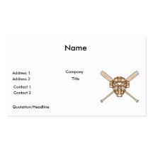 catchers mask and bats baseball icon business card template