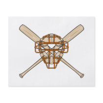 catchers mask and bats baseball icon flyer