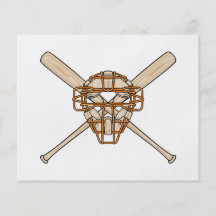 catchers mask and bats baseball icon flyer