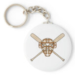 catchers mask and bats baseball icon key chains