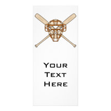 catchers mask and bats baseball icon rack cards
