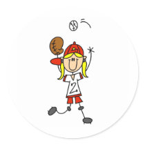 Catching A Softball Sticker