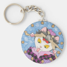 Catching snowflakes keychain