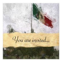 Catedral en el Zocalo del DF con la Bandera 4 Custom Invitations