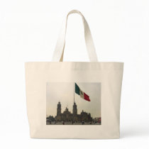 Catedral en el Zocalo del DF con la Bandera Tote Bag