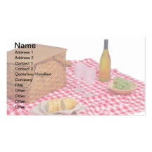 Catering Business Cards, Red Picnic Tablecloth