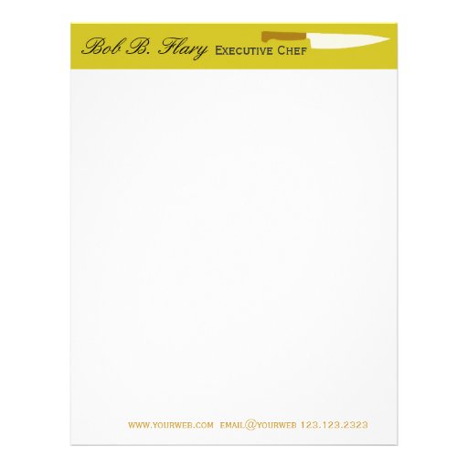 Catering Chef Restaurants Custom Letterhead