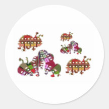 Caterpillar and Ladybug Lady Bug Graphic Round Stickers