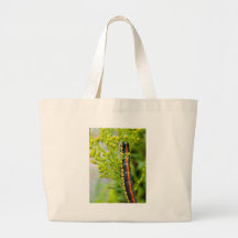 Caterpillar on a Leaf Tote Bags
