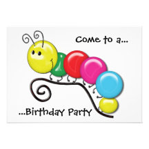 Caterpillar on a Twig Birthday Party Announcements
