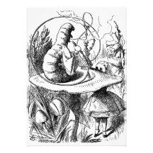 Caterpillar Smoking a Hookah Alice in Wonderland Invite