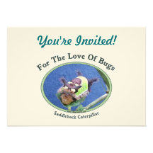Caterpillar The Love Of Bugs Personalized Invites
