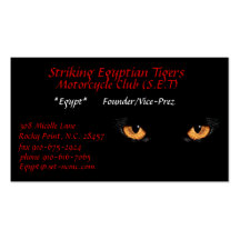 cateyes, Striking Egyptian Tigers, Motorcycle C... Business Cards