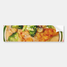 Catfish Broccoli Piccata Food Cooking Dinner Bumper Stickers