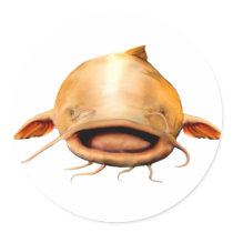 catfish smile round stickers