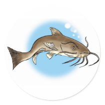 Catfish Round Sticker