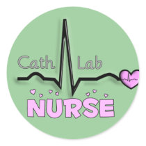Cath Lab Nurse Gifts Round Stickers
