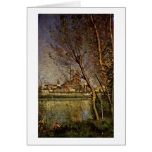 Cathedral Of Mantes By Jean-Baptiste Corot Card