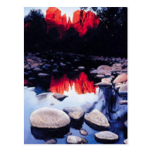 "Cathedral Rocks" Nature Watercolor Postcard