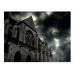 cathedral with dramatic sky post card