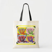 Cathie 'Warhol' Rose Tote Tote Bags