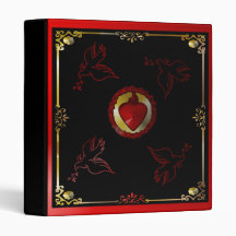 Cathloic Scraed Heart Vinyl Binders