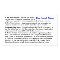 Catholic Evangelization "Cheat-Sheet" Card Business Card