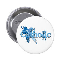 Catholic Gothic Cross Buttons