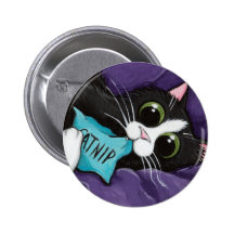Catnip Addict - Cat Art Button