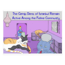 Catnip Dens Of Istanbul Funny Gifts & Tees Postcards