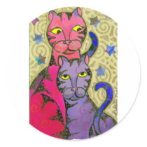 CatNStars Round Sticker