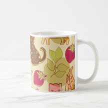 Cats and fruit coffee mugs