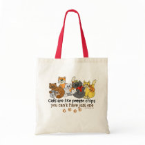 Cats are like potato chips canvas bag