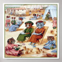 Cats At the Beach by Louis Wain posters